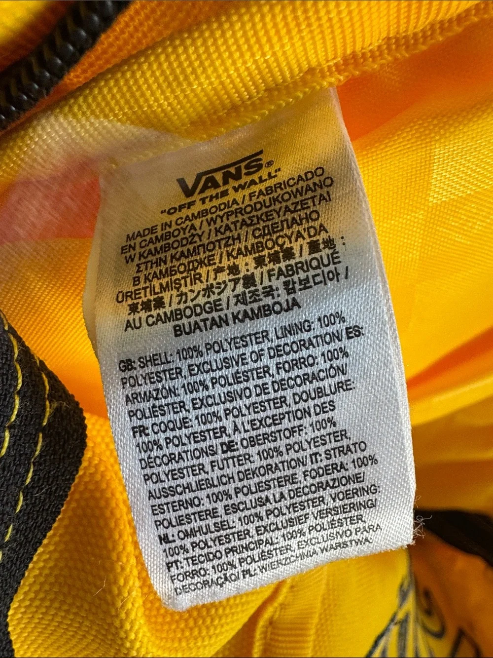 VANS Old Skool III Backpack - Lemon Chrome / yellow Black lettering
